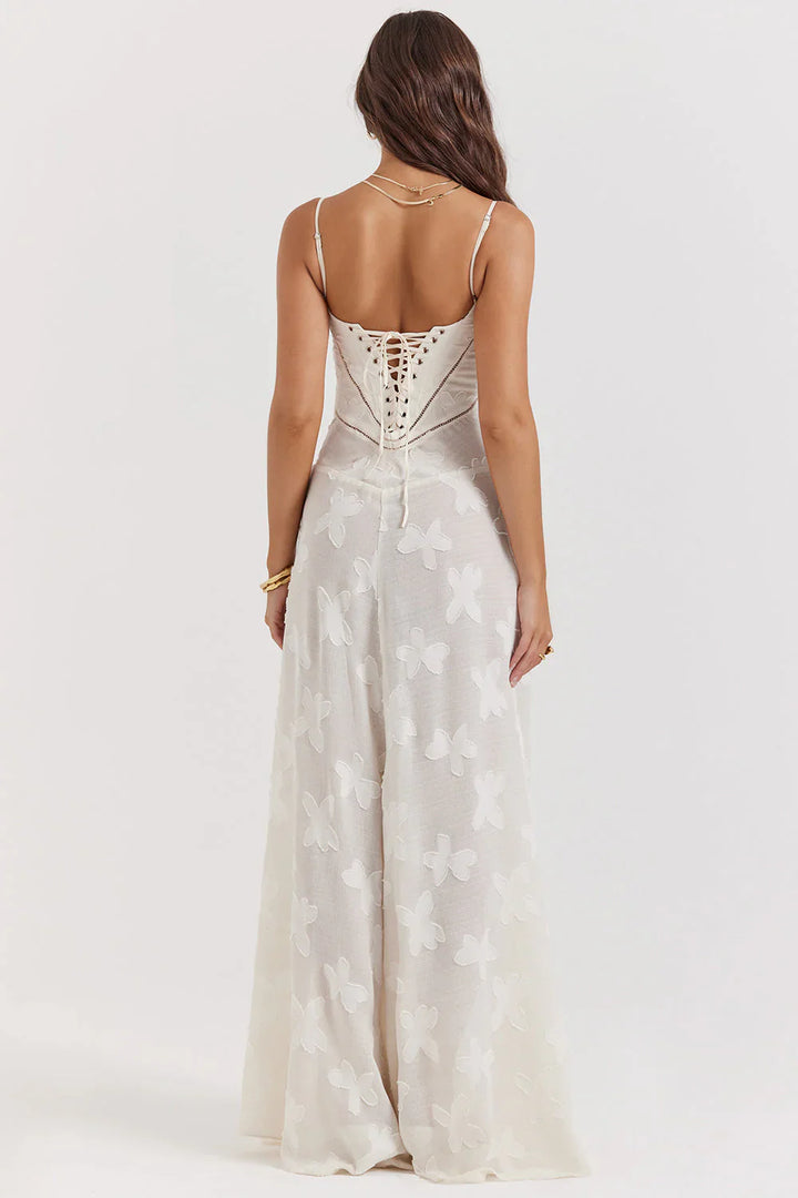 Women’s Corset Maxi Dress with Spaghetti Straps