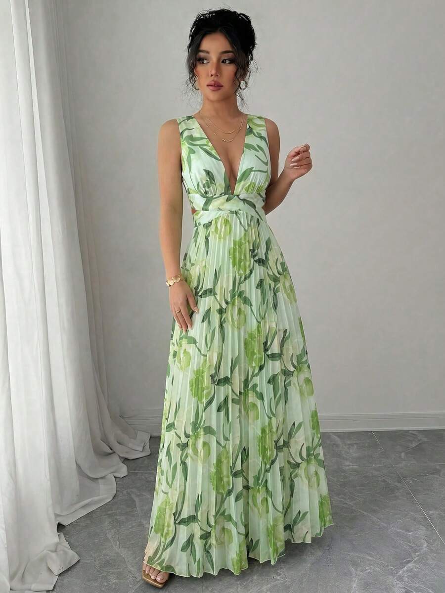 Women's Floral Chiffon Maxi Dress Wedding Guest Women