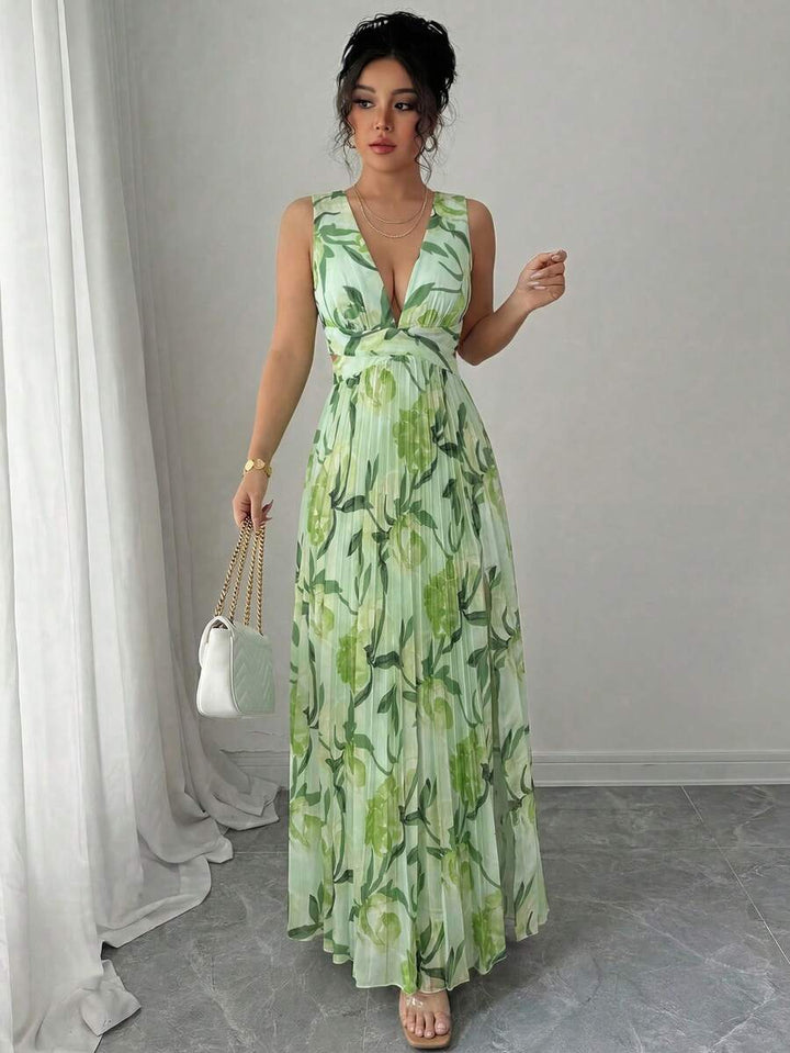Women's Floral Chiffon Maxi Dress Wedding Guest Women