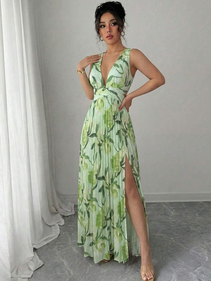 Women's Floral Chiffon Maxi Dress Wedding Guest Women