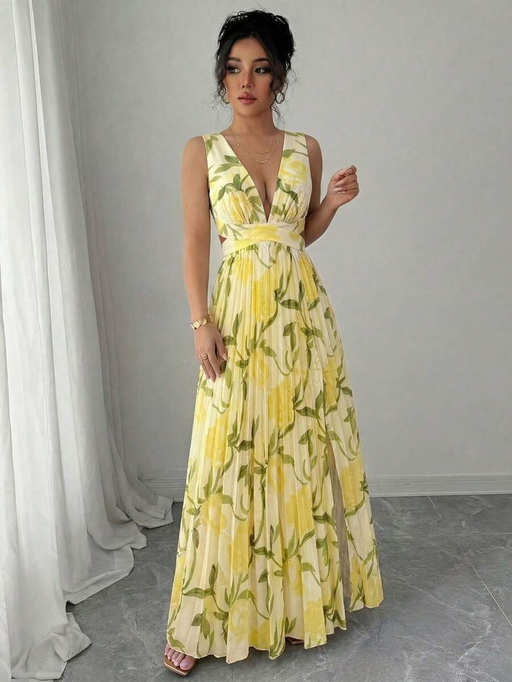 Women's Floral Chiffon Maxi Dress Wedding Guest Women