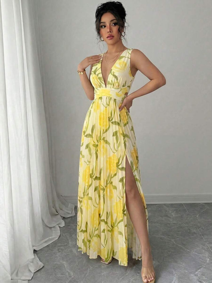 Women's Floral Chiffon Maxi Dress Wedding Guest Women