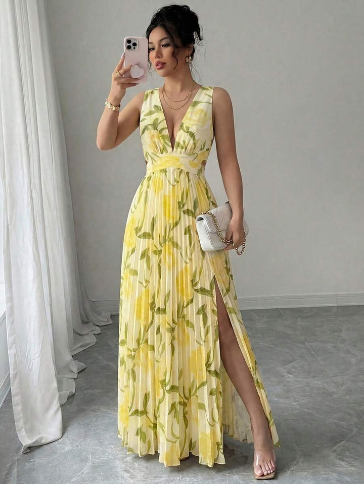 Women's Floral Chiffon Maxi Dress Wedding Guest Women