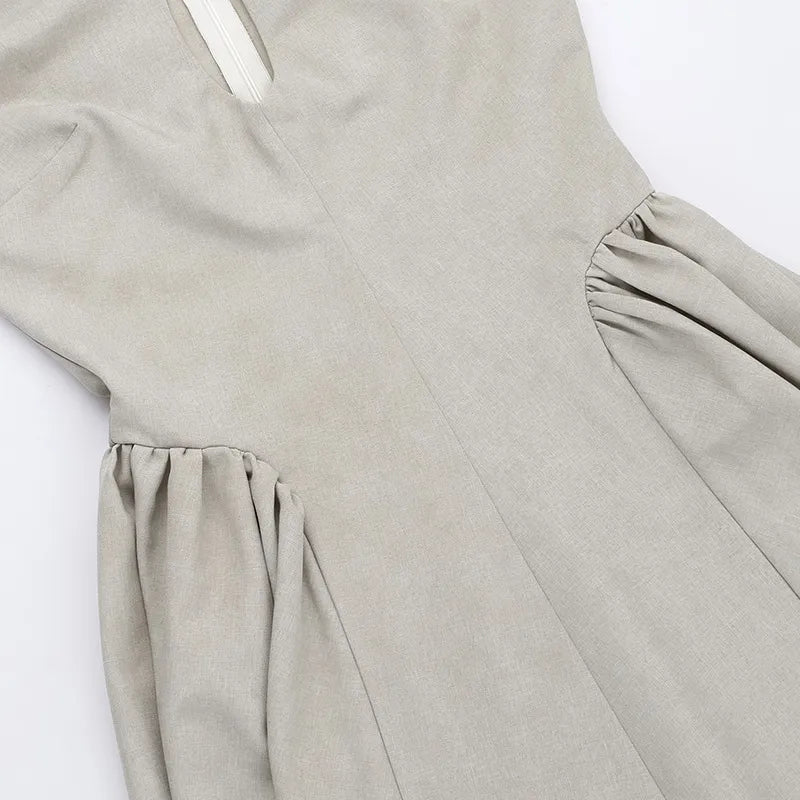 Women’s Cutout Pleated A-line Midi Dress