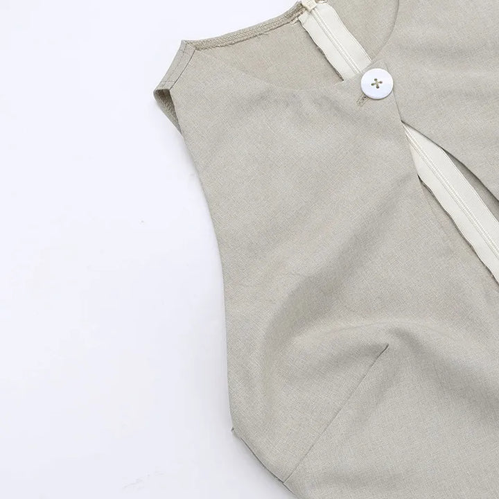 Women’s Cutout Pleated A-line Midi Dress