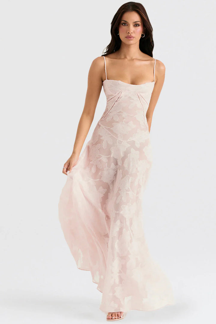 Women’s Corset Maxi Dress with Spaghetti Straps