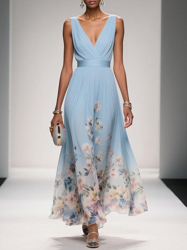 Women's Floral Print Wedding Guest Dress