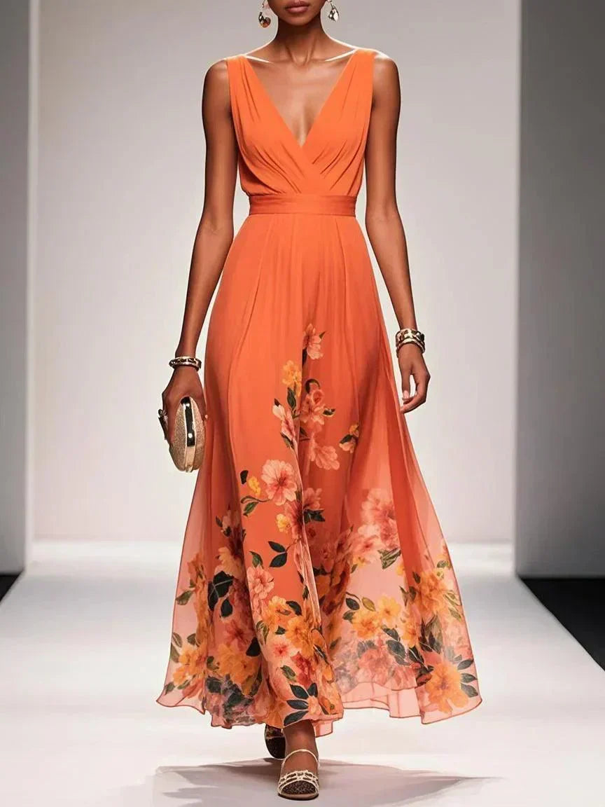 Women's Floral Print Wedding Guest Dress