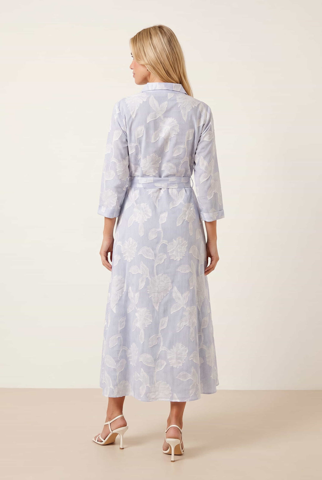 Women's Burnout Shirt Dress with Quarter Sleeves