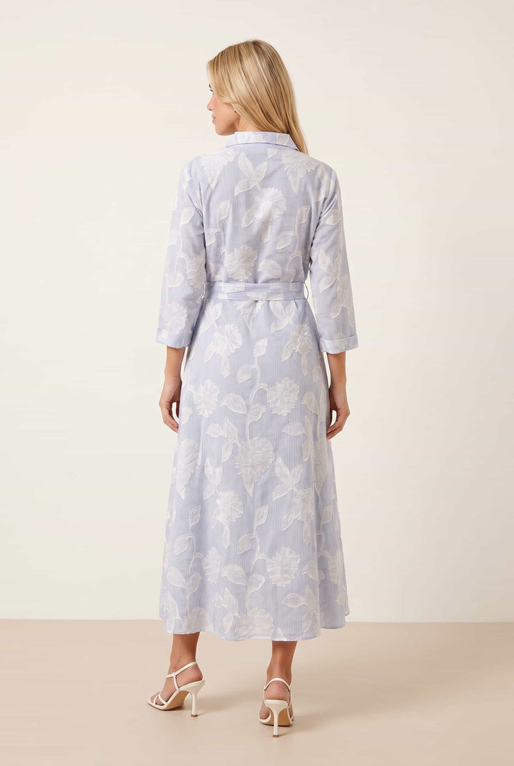 Women's Burnout Shirt Dress with Quarter Sleeves
