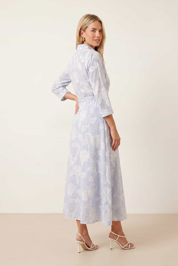 Women's Burnout Shirt Dress with Quarter Sleeves