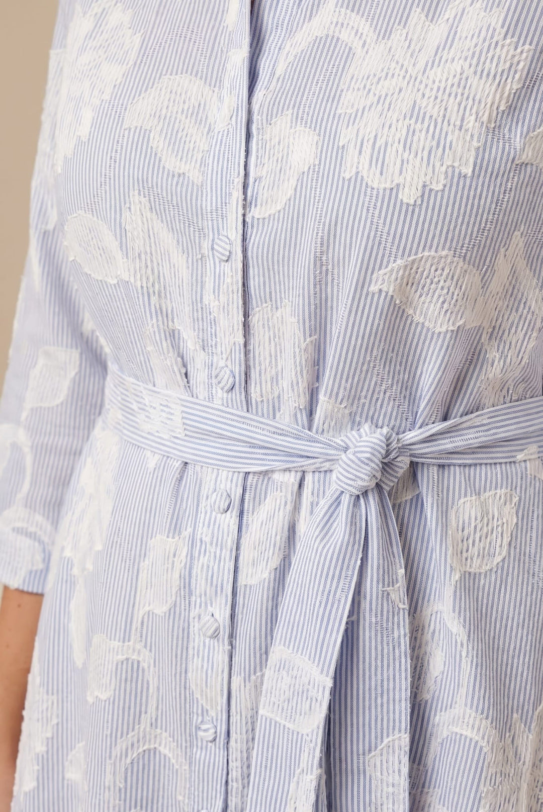 Women's Burnout Shirt Dress with Quarter Sleeves