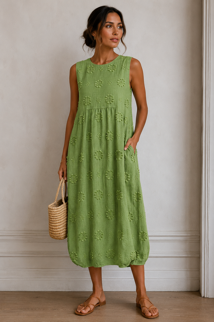 Women’s Sleeveless Embroidered Midi Dress