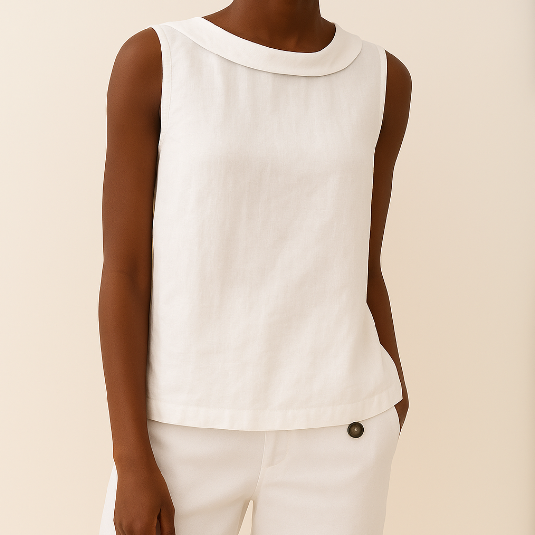 Women's Sleeveless Roll-Neck Minimalist Straight Fit Shell Top