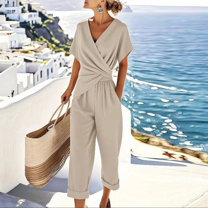 Women’s Wrap Front Pants and Top Two-Piece Set