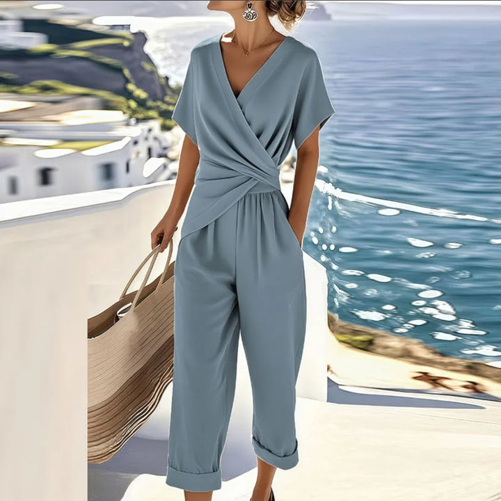 Women’s Wrap Front Pants and Top Two-Piece Set