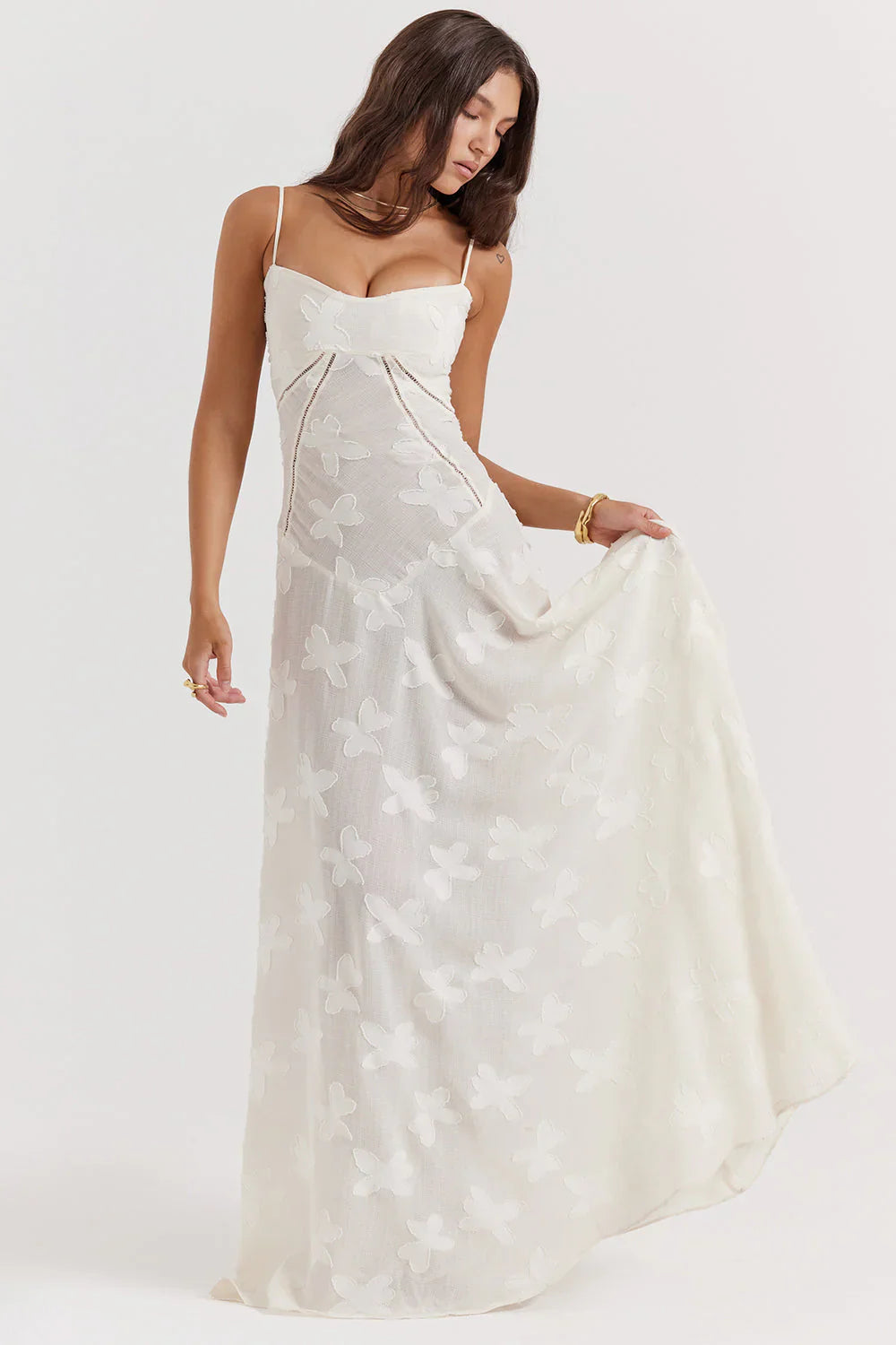 Women’s Corset Maxi Dress with Spaghetti Straps