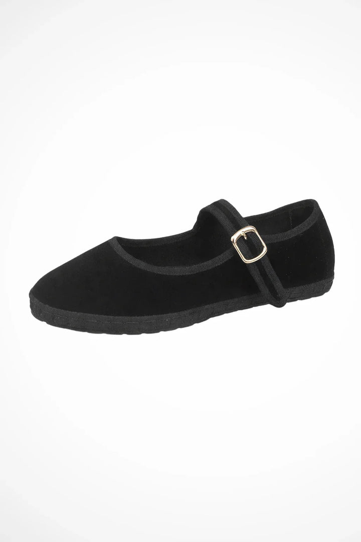 Women’s Round Toe Mary Jane Ballet Flats with Buckle Strap
