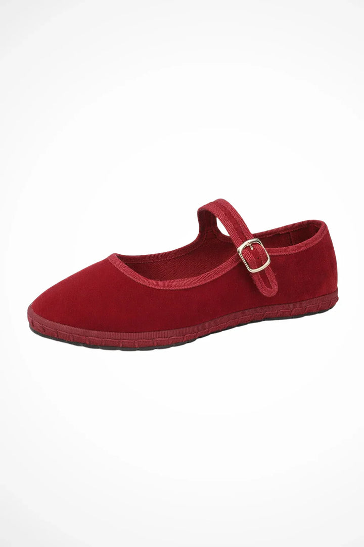 Women’s Round Toe Mary Jane Ballet Flats with Buckle Strap